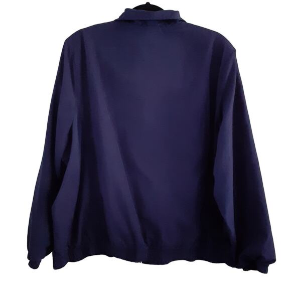 Vintage 80s Track Suit Set Navy Blue Full Zip Up Warm Ups Womens L/1X Retro - Picture 4 of 13